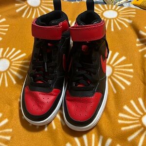 Red Nike sneakers high top only used once